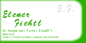 elemer fichtl business card